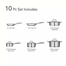 Tramontina Gourmet Prima 10-Piece Stainless Steel Cookware Set, Tri-Ply Induction Ready thumbnail 7
