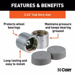 CURT 2.44" Bearing Protectors and Covers, 2-Pack thumbnail 6