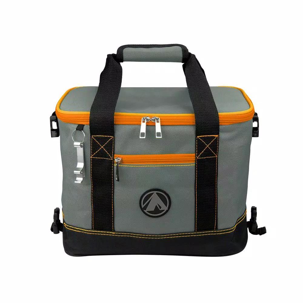 GigaTent Collapsible Soft-Side Insulated Cooler with 2 Cargo Pockets and Bottle Opener - Orange