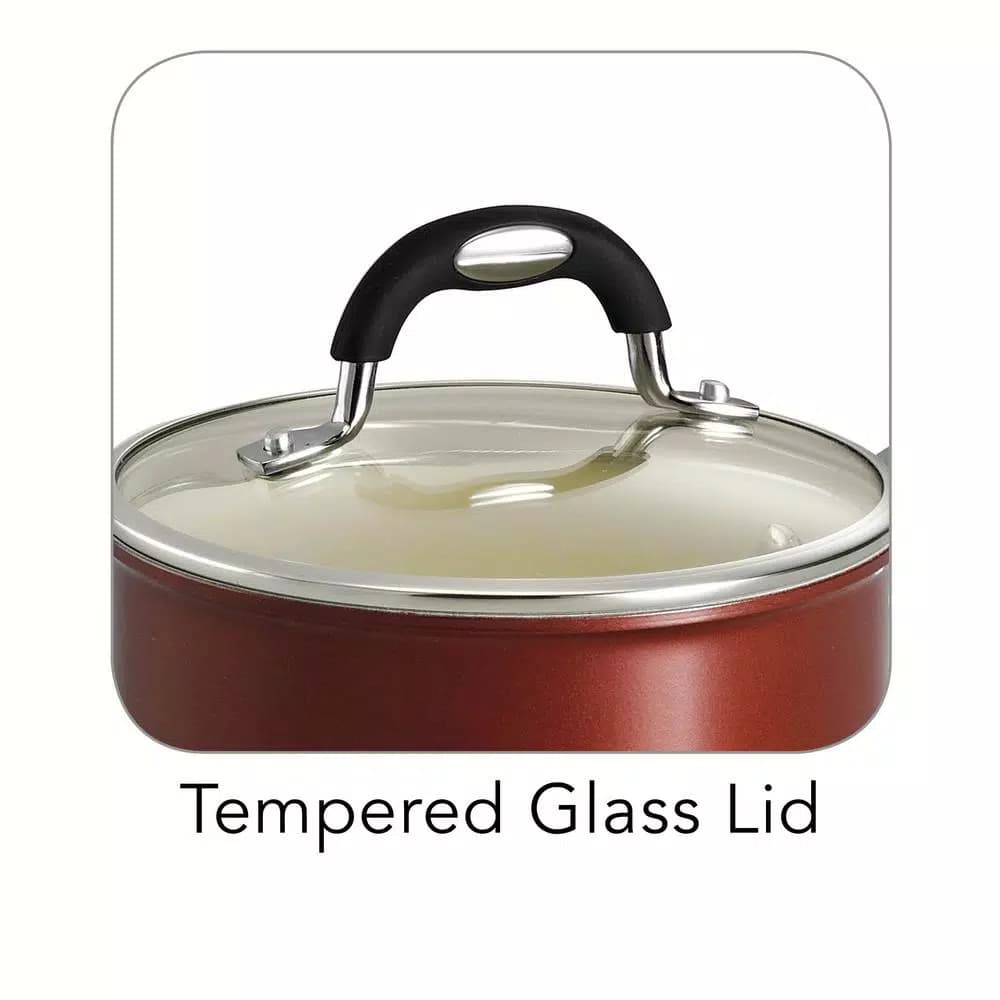 Tramontina Gourmet Ceramica Deluxe 1.5 Qt. Aluminum Ceramic Nonstick Sauce Pan with Glass Lid, Copper