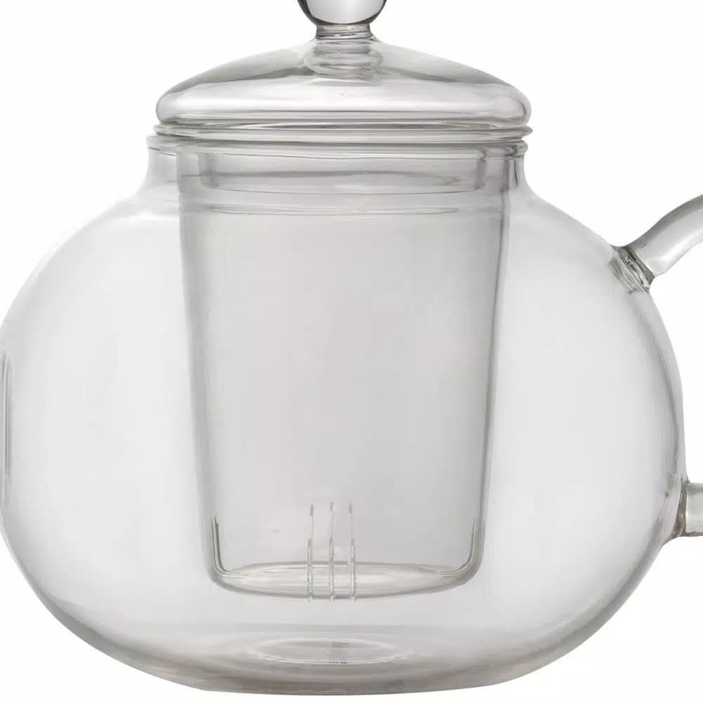 BergHOFF Essentials 4-Cup Glass Teapot with Removable Glass Infuser, Clear