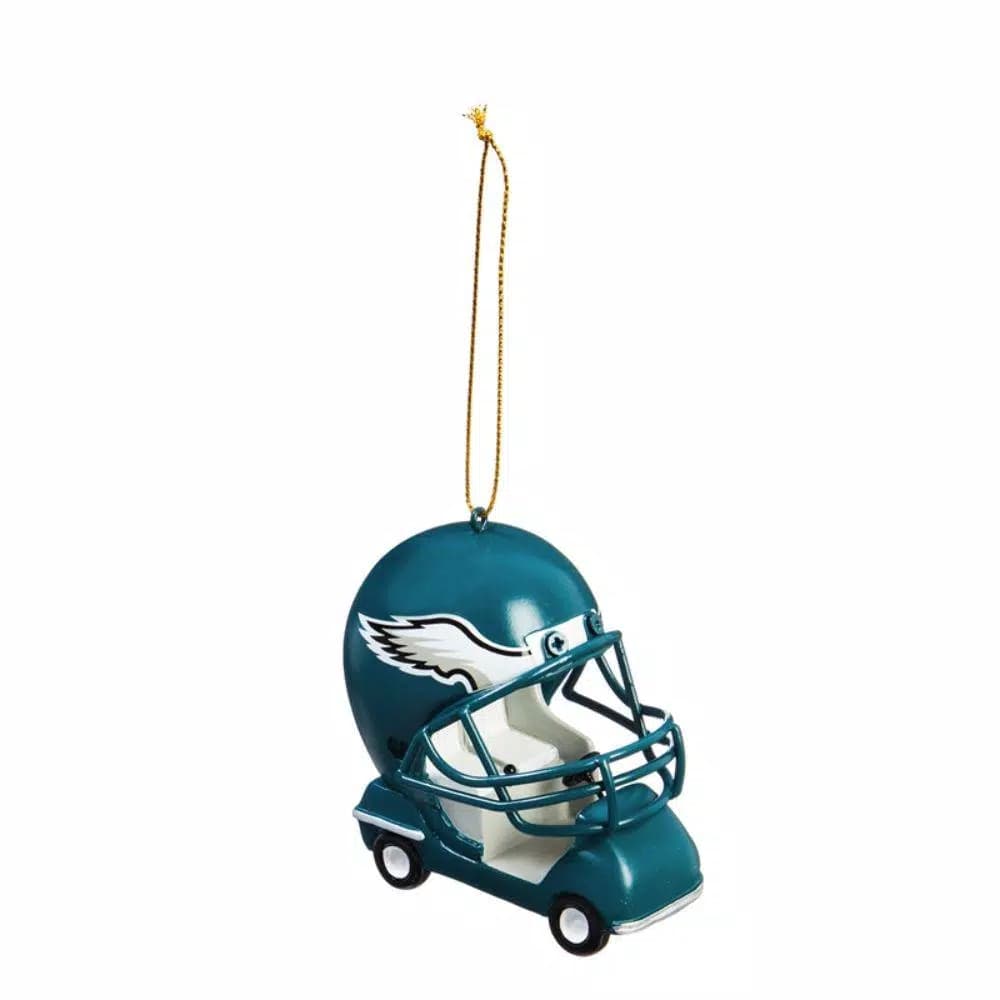 Team Sports America Philadelphia Eagles NFL Field Car Christmas Ornament, Detailed Resin Football Helmet Design