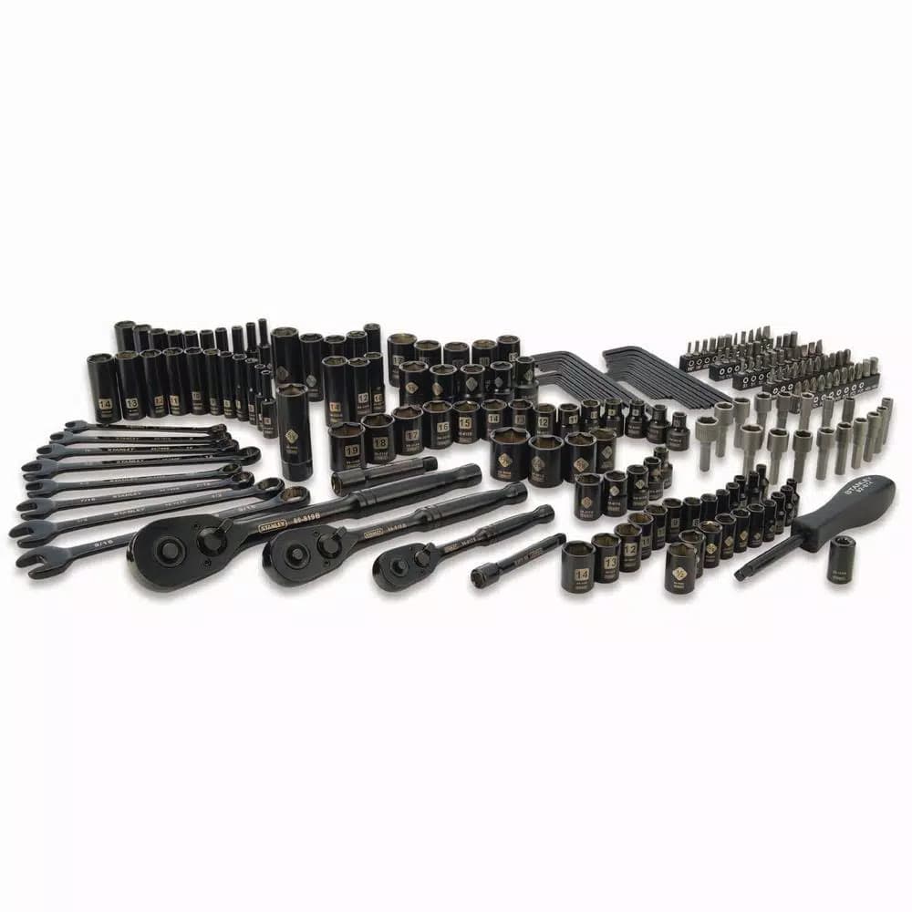 STANLEY 201-Piece Mechanics Tool Set with Black Chrome Finish