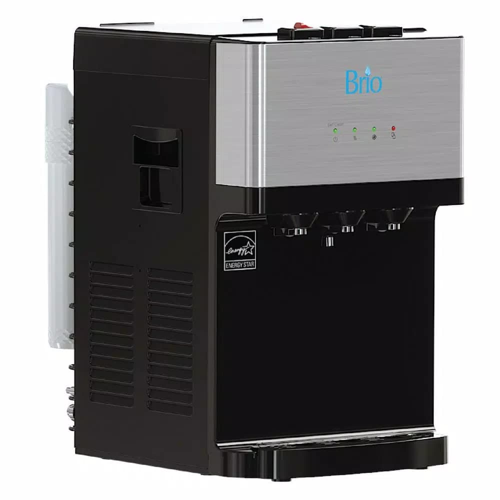 Brio Tri-Temp 2-Stage Countertop Bottleless Water Cooler with UV Self-Cleaning