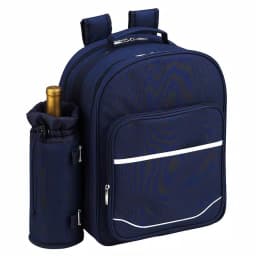 Unbranded Picnic at Ascot Trellis Collection Deluxe 4-Person Picnic Backpack - Navy and Trellis Green thumbnail 2