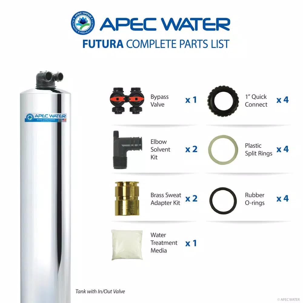 APEC Water Systems FUTURA-10 Salt-Free Whole House Water Conditioner with Pre-Filter, 10 GPM