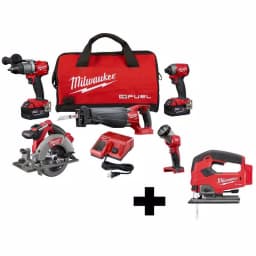 Milwaukee M18 FUEL 18V Lithium-Ion Brushless 5-Tool Combo Kit with M18 FUEL Jig Saw thumbnail 1