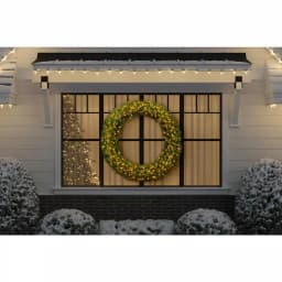 Home Accents Holiday 60 in. Wesley Pre-Lit Long Needle Pine Artificial Christmas Wreath with 240 Warm White LED Lights thumbnail 2