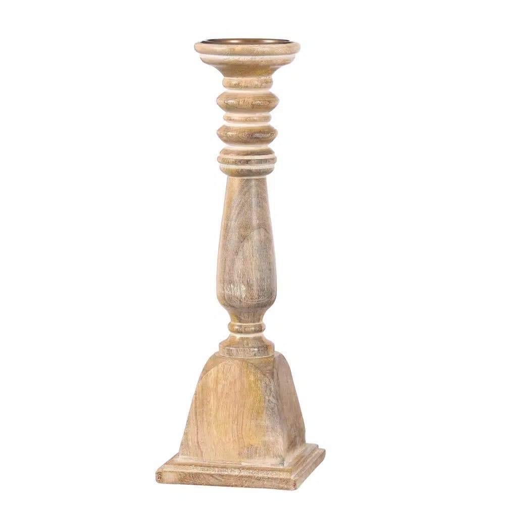 Unbranded Natural Wood Rustic Candle Holder Set of 5, Southwestern Style Candlesticks
