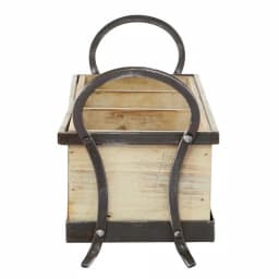 LITTON LANE Rustic Elegance 23" Wood and Iron 3-Compartment Rectangular Farmhouse Tray thumbnail 2