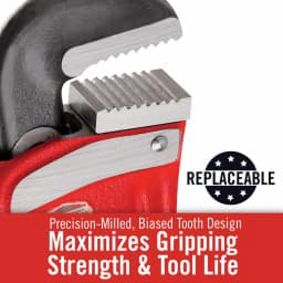 RIDGID 10 in. Heavy-Duty Straight Pipe Wrench, Ductile-Iron with I-Beam Handle thumbnail 7