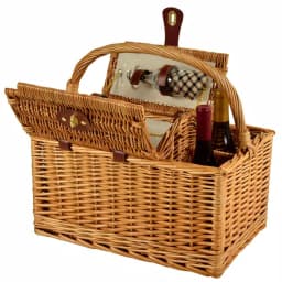 Unbranded Vineyard Willow Picnic Basket Set for 2 with London Plaid Lining and Premium Service thumbnail 4