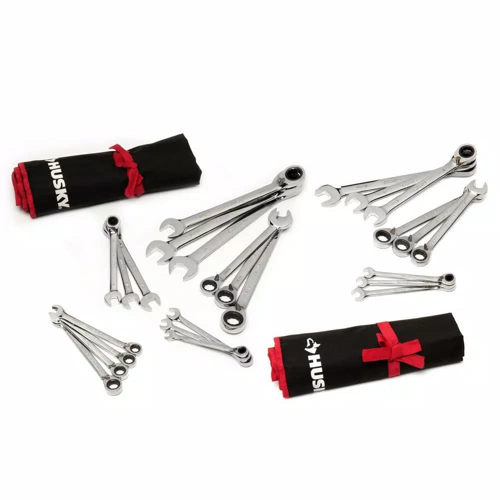 Husky 25-Piece Metric and SAE Reversible Ratcheting Wrench Set