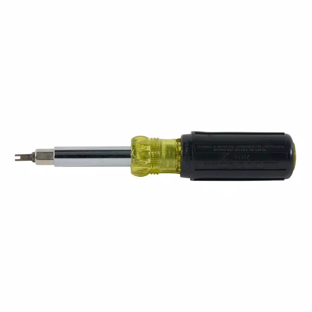 Klein Tools 11-in-1 Multi-Bit Screwdriver and Nut Driver with Schrader Valve Core Tool, Cushion Grip