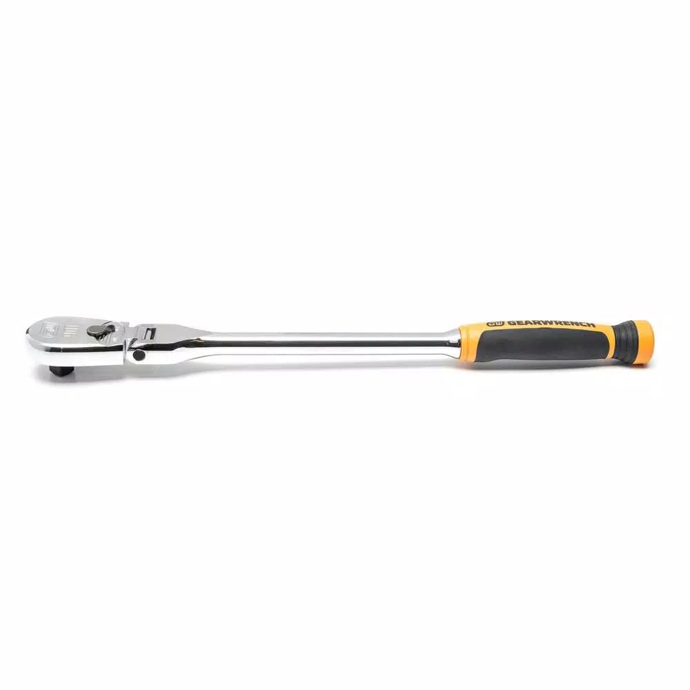 GearWrench 1/2 in. Drive 17 in. 90-Tooth Dual Material Flex Head Teardrop Ratchet