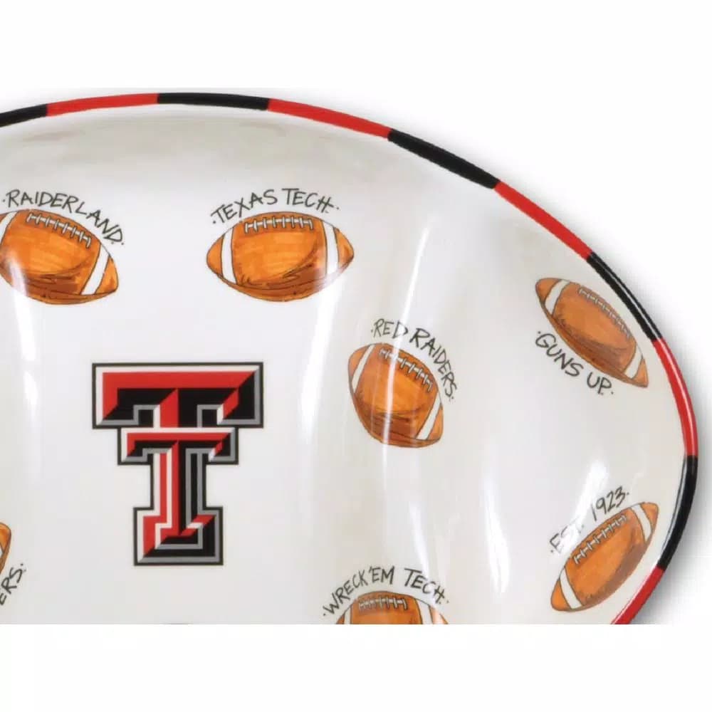 Magnolia Lane Texas Tech NCAA Officially Licensed Ceramic Football Tailgating Serving Platter