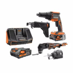 RIDGID 18V Brushless Cordless Drywall Screwdriver and JobMax Multi-Tool Combo Kit with (2) 2.0 Ah Batteries thumbnail 1