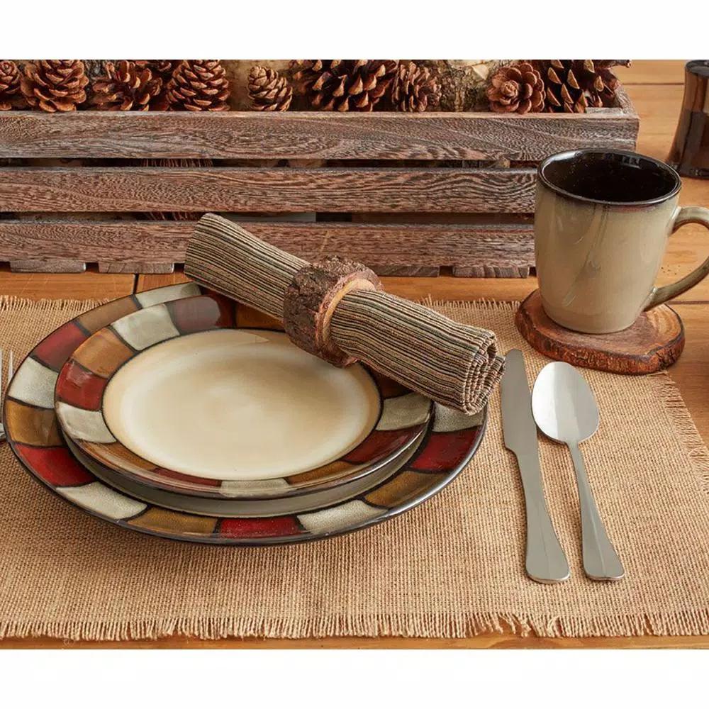 Pfaltzgraff Taos 16-Piece Stoneware Dinnerware Set, Service for 4, Brown