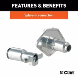 CURT 6-Way Round Trailer Connector Plug & Socket Kit with Hardware thumbnail 2
