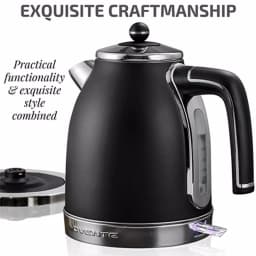 Ovente KS777 1.7L Black Stainless Steel Electric Kettle, 1500W Fast Boil with Auto Shut-Off thumbnail 3