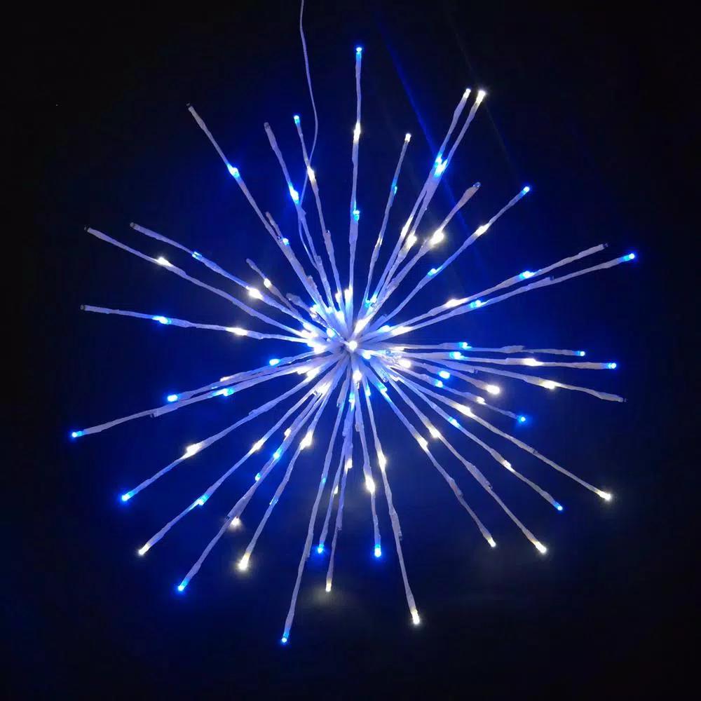 HOLIDYNAMICS HOLIDAY LIGHTING SOLUTIONS 16 in. Pure White and Blue LED Christmas Spritzer Sculpture