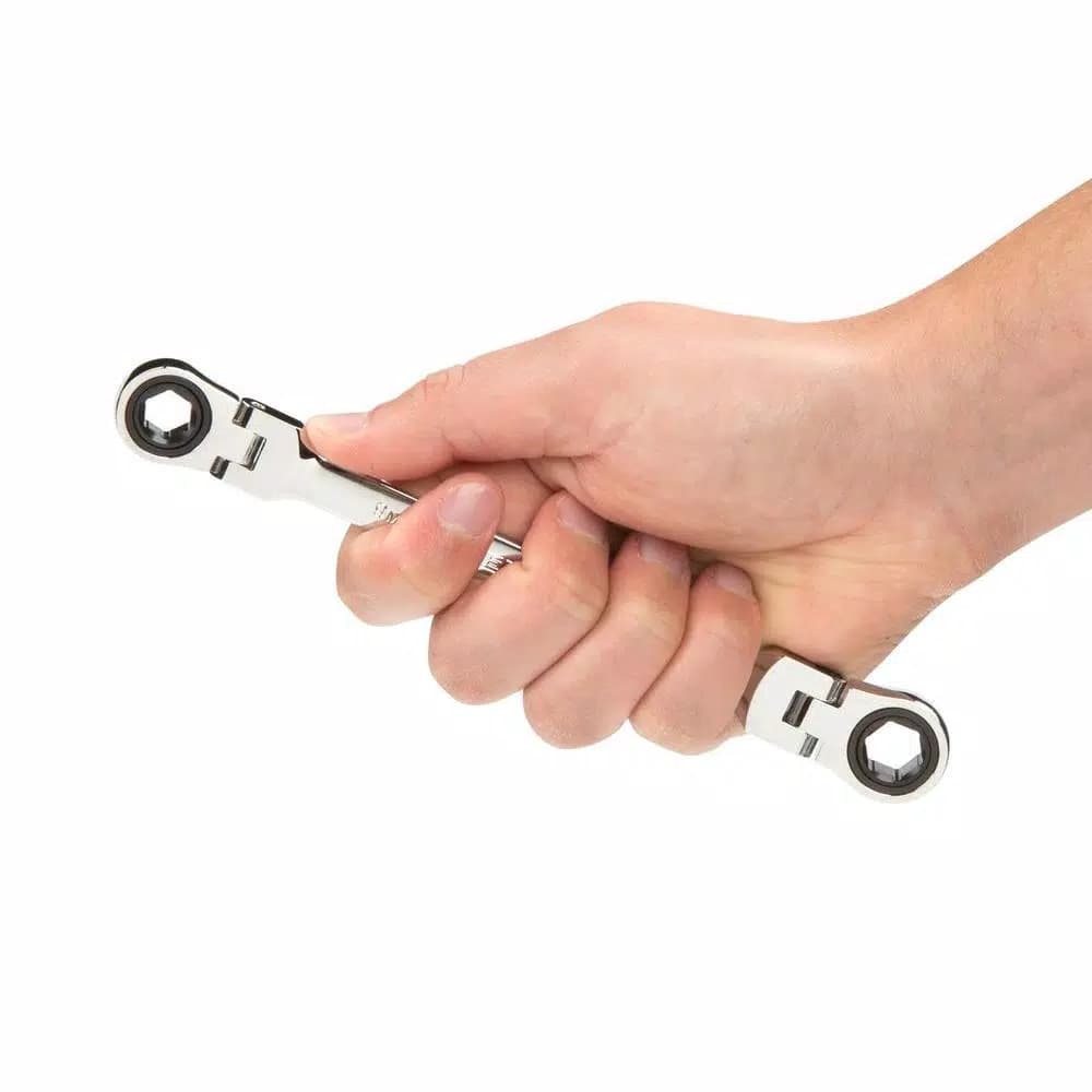 TEKTON 9 mm x 11 mm Flex-Head Ratcheting Box End Wrench, 72-Tooth, Metric
