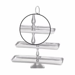 LITTON LANE 19 in. Polished Silver Aluminum 3-Tiered Rectangular Fruit Stand thumbnail 3