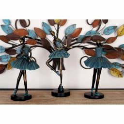 LITTON LANE Polystone Ballerina Tutu Sculptures Set of 3 - Teal and Brown Decorative Statues thumbnail 1