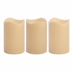 LUMABASE 4.5 in. White Pillar LED Flameless Candles, Set of 3 thumbnail 1