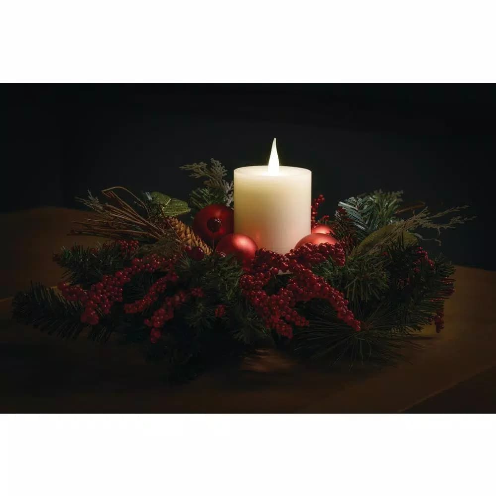 Xodus Innovations 5 in. Ivory Wax Battery Operated LED Flameless Candle with 3D Flame Technology