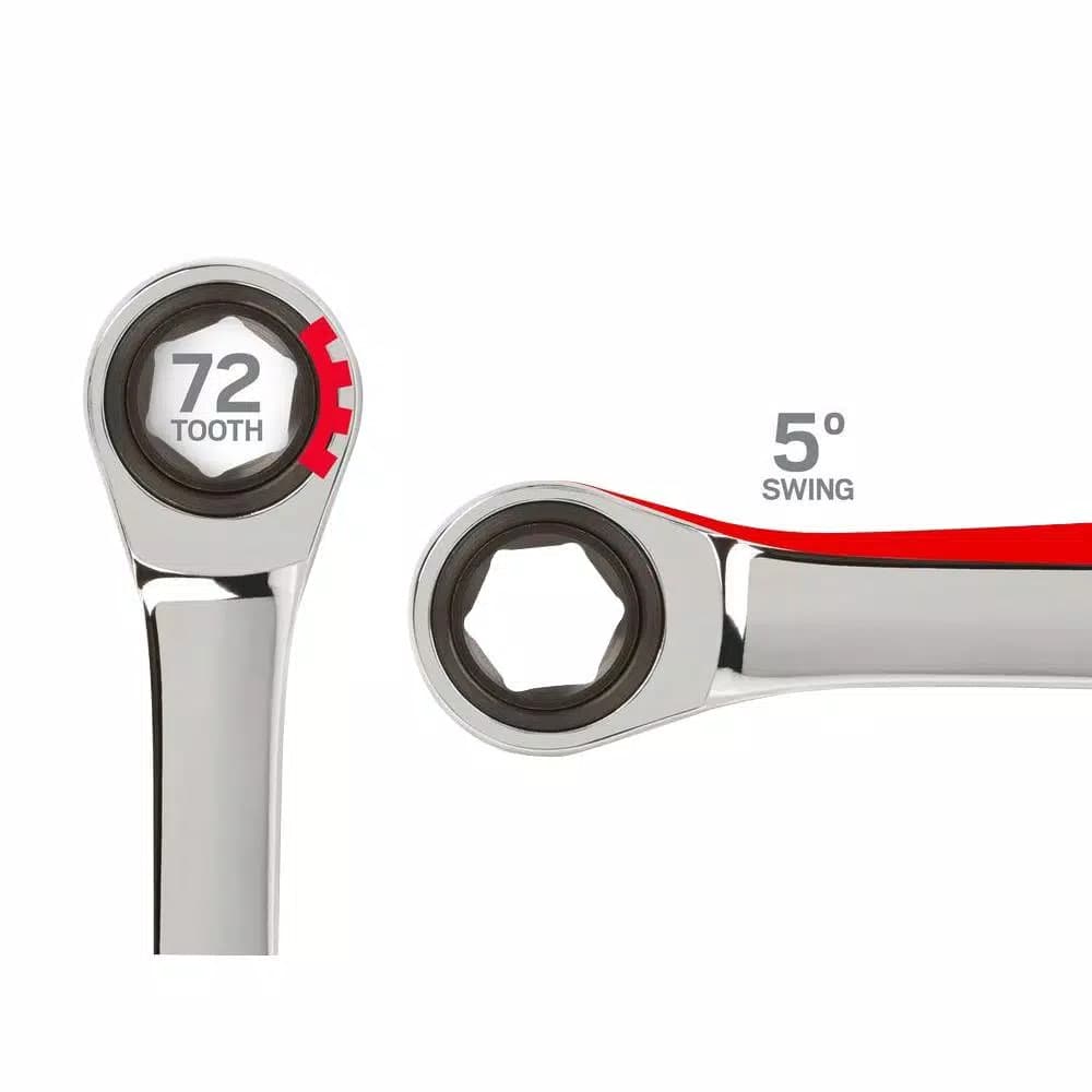 TEKTON 13-Piece Ratcheting Combination Wrench Set, 1/4 in. to 1 in., with Roll-Up Storage Pouch