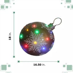 Fraser Hill Farm 1.5 ft. 24-Light LED Gold Ball Ornament with Snowflake Design thumbnail 2