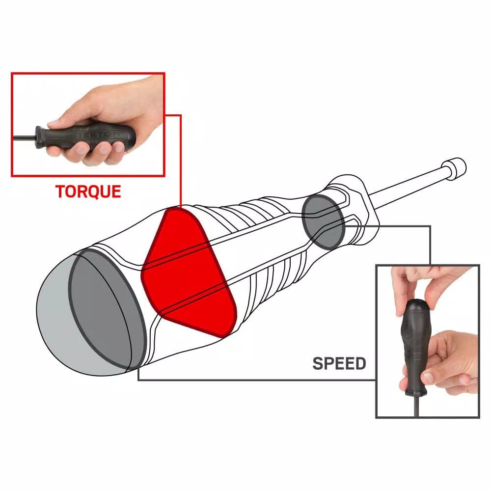 TEKTON 1/4 in. Nut Driver with Patented Three-Sided Handle