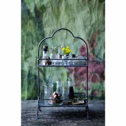 3R Studios Black Metal 2-Tier Decorative Tray with Handle, 17.75 in. H Rectangle Organizer thumbnail 2