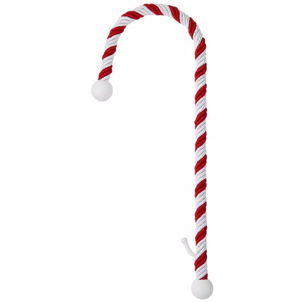 Haute Decor Candy Cane Stocking Holders (2-Pack) - Red and White Festive Mantel Decor