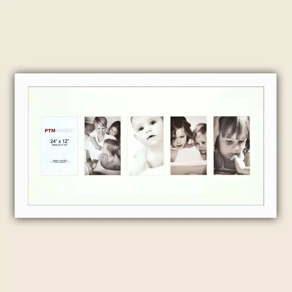 PTM Images White 5-Opening Photo Collage Frame Set (Set of 2) - Holds 4x6 in. Prints