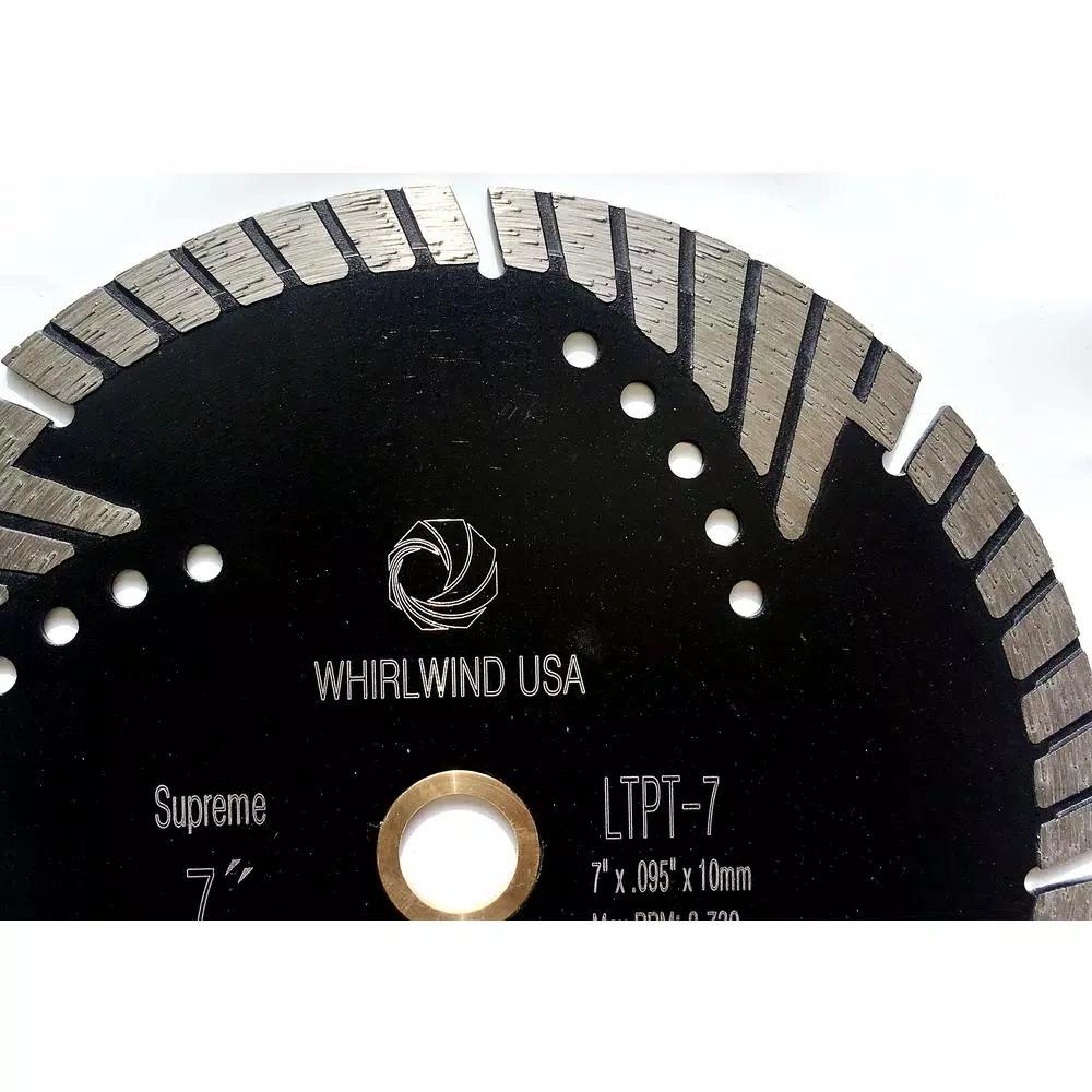 Whirlwind USA 7 in. Turbo Segmented Diamond Saw Blade for Granite, Marble, and Concrete