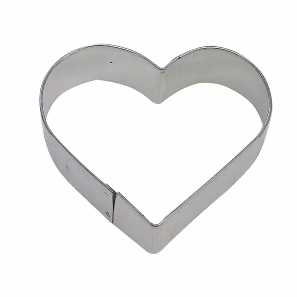 CybrTrayd-R&M 12-Piece Heart Tinplated Steel Cookie Cutter Set with Recipe