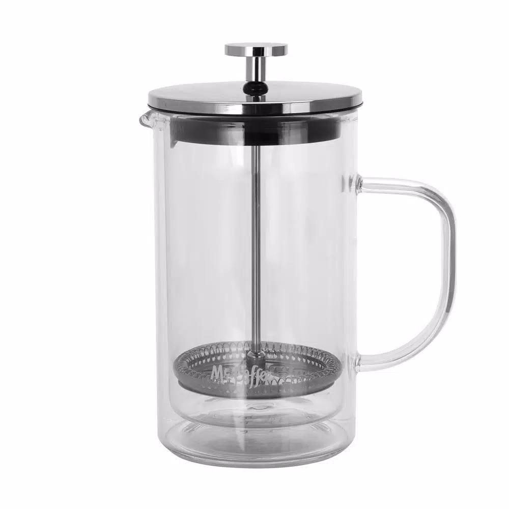 Mr. Coffee Hyland 20 oz French Press Coffee Maker with Scoop, Clear Glass