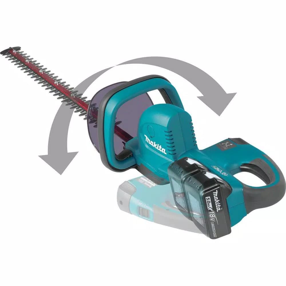Makita 36V (18V x2) LXT Cordless Hedge Trimmer Kit with (2) 5.0 Ah Batteries and Dual Port Charger