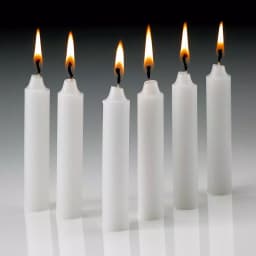Light In The Dark White Taper Candles, 4 in. x 1/2 in. Thick, Unscented, Dripless, Set of 60 thumbnail 1