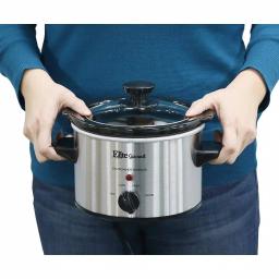 Elite 1.5 Qt. Stainless Steel Mini Slow Cooker with Removable Stoneware Pot thumbnail 3