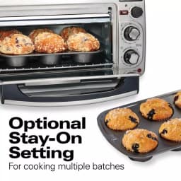Hamilton Beach 2-in-1 1450W Toaster Oven and 4-Slice Toaster, Silver thumbnail 3