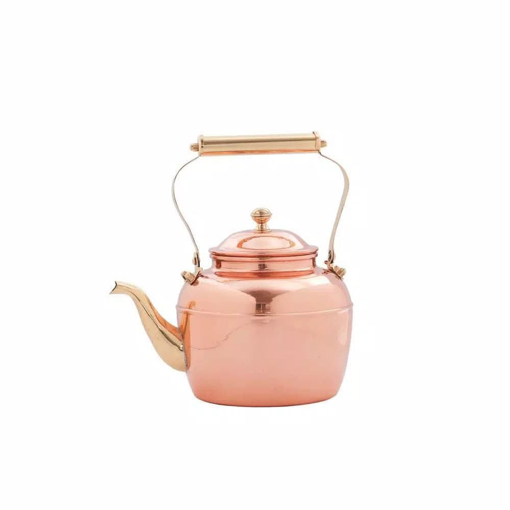 Old Dutch 2.5 Qt. Solid Copper Tea Kettle with Brass Handle and Spout