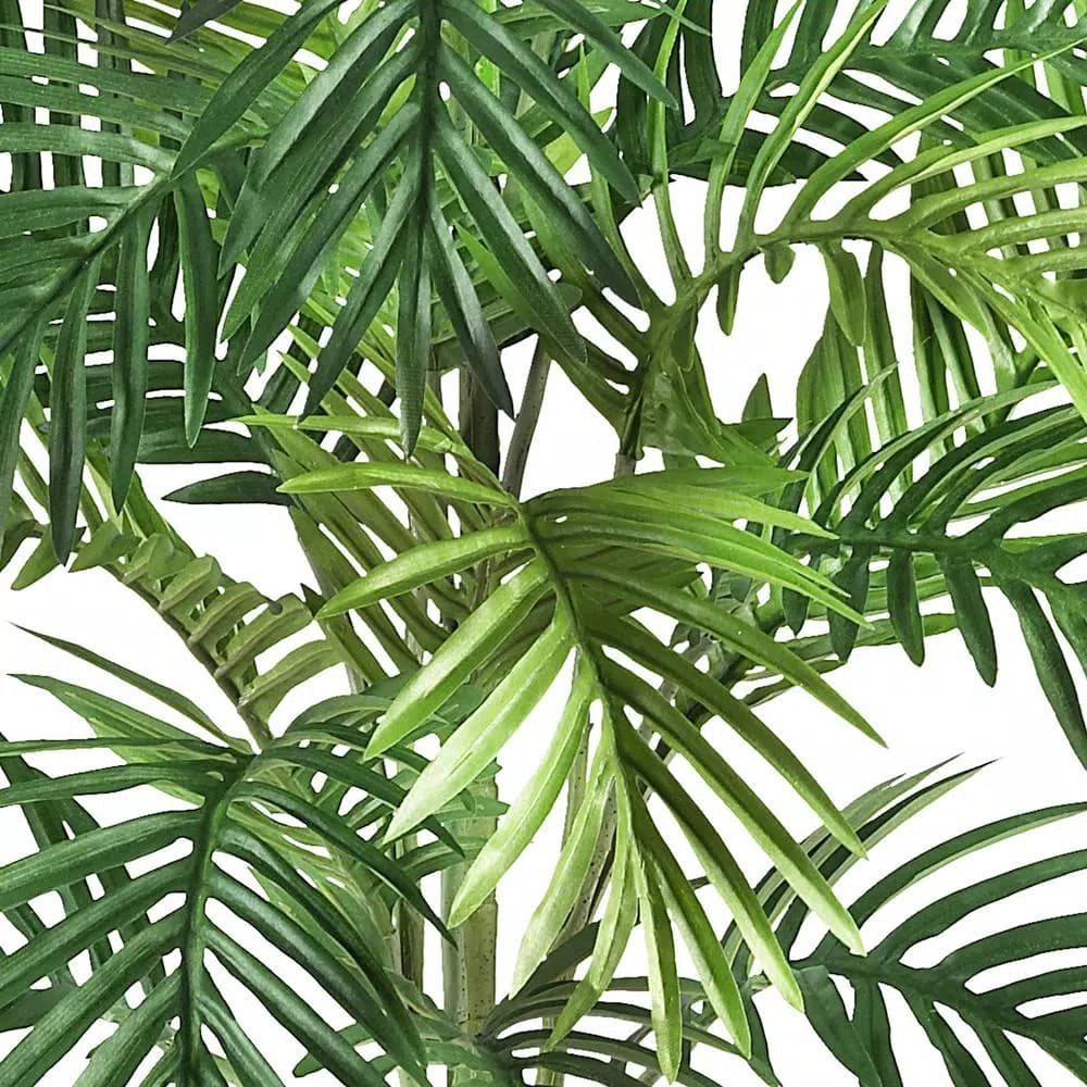 Nearly Natural 38 in. Faux Areca Palm Silk Plant with Decorative Wicker Basket