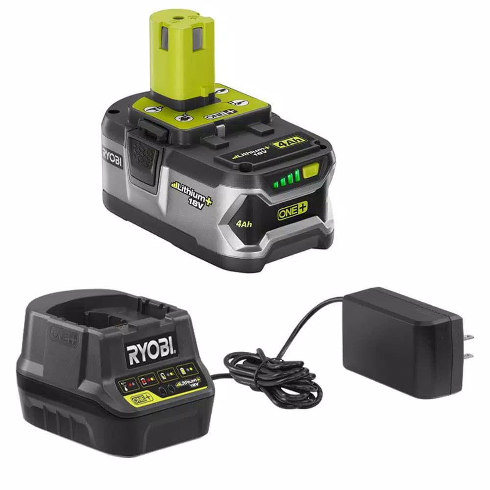 Ryobi ONE+ 18V Lithium-Ion Cordless String Trimmer and Edger with 4.0 Ah Battery and Charger, Refurbished