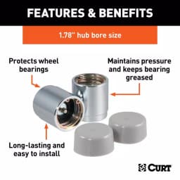CURT 1.78" Bearing Protectors & Covers, 2-Pack thumbnail 6