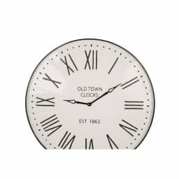 Glitzhome 31.5 in. Oversized Farmhouse Metal Enamel Wall Clock - Antique White thumbnail 4