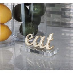 LITTON LANE Modern "Eat" Aluminum Letter Cutouts, Gold and Silver Set of 2 thumbnail 1