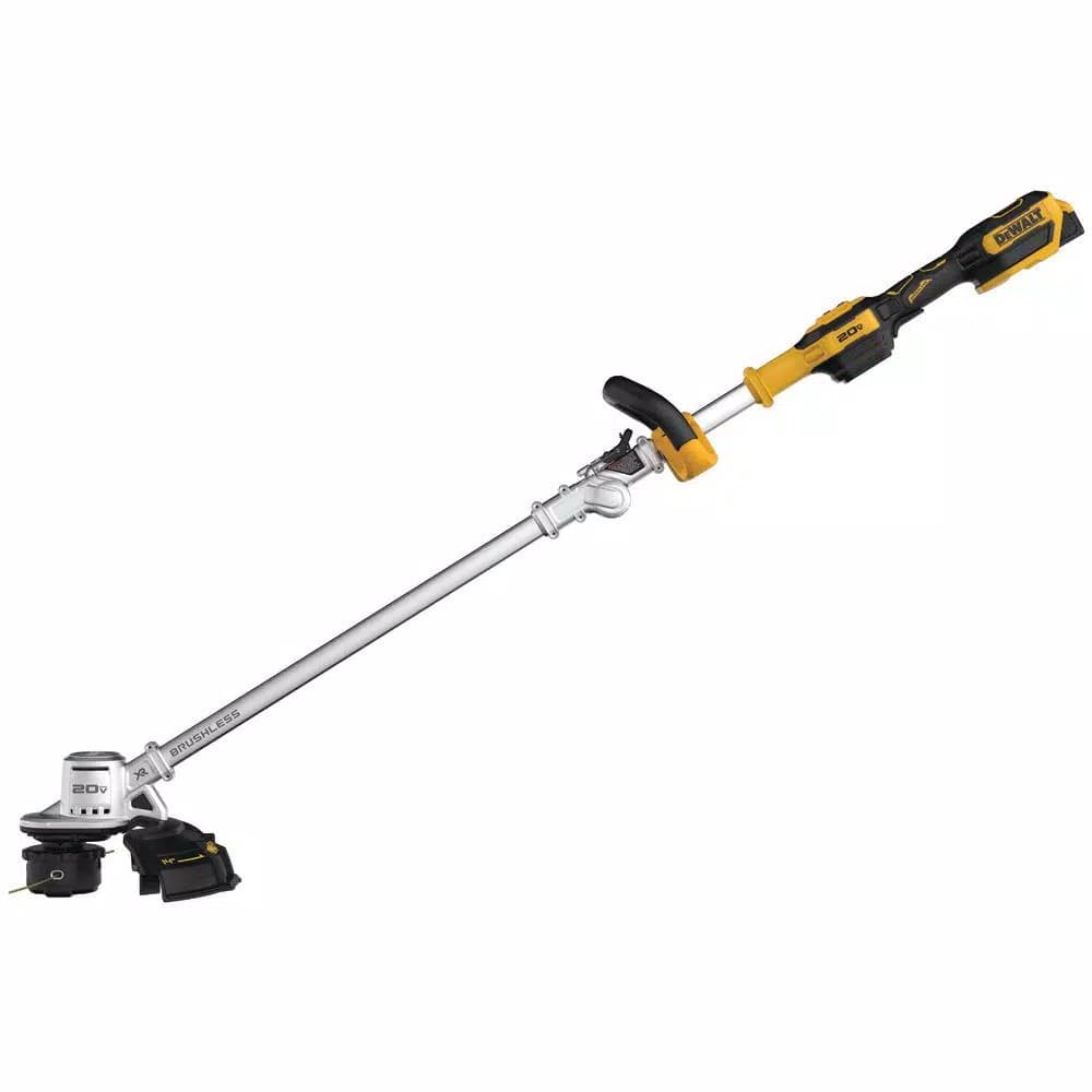 DEWALT 20V MAX Cordless Brushless String Trimmer with 5.0 Ah Battery and Charger, 14 in. Swath